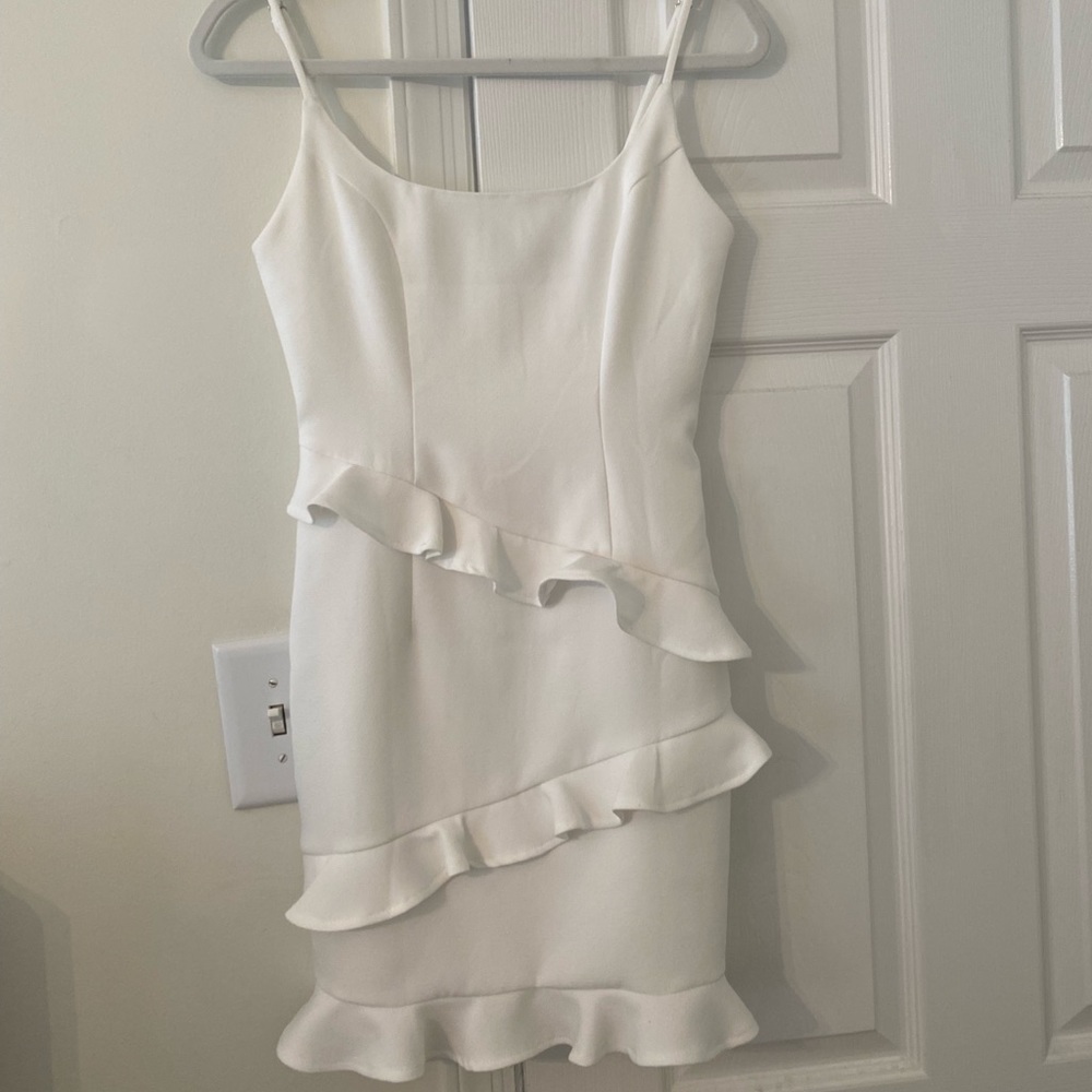 Hello Molly White Ruffle Dress